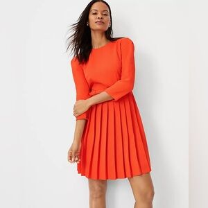NEW Ann Taylor Orange Pleated Dress size 6